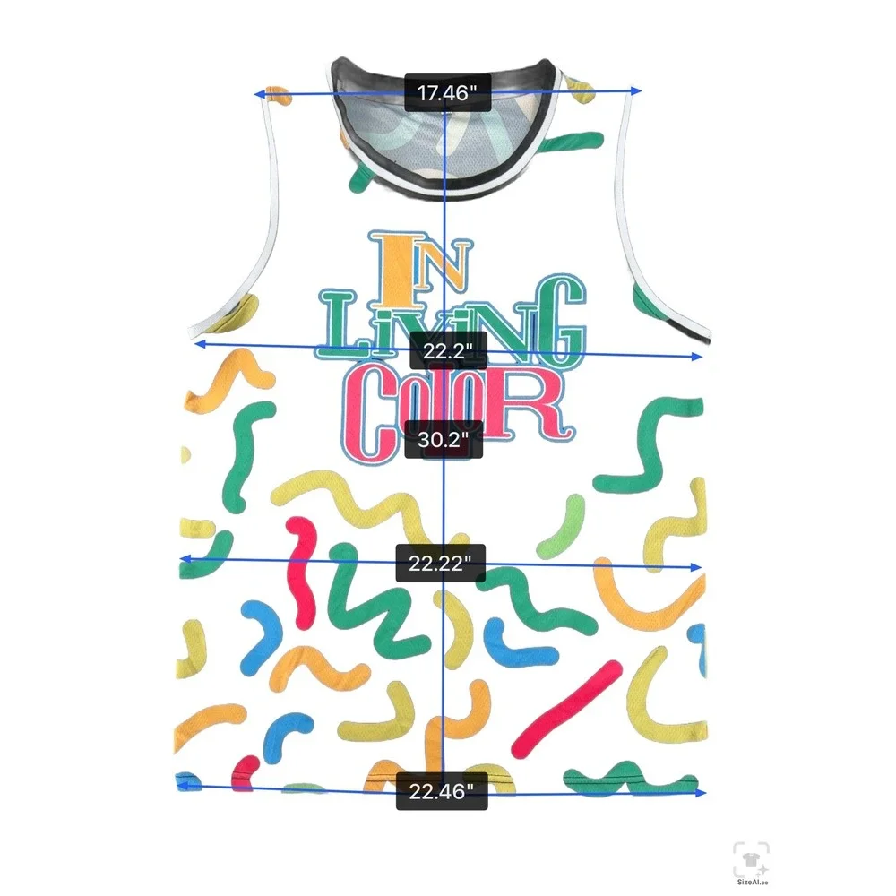 In Living Color Vintage Wayans 90s Basketball Jersey Black Multicolor Mesh Large